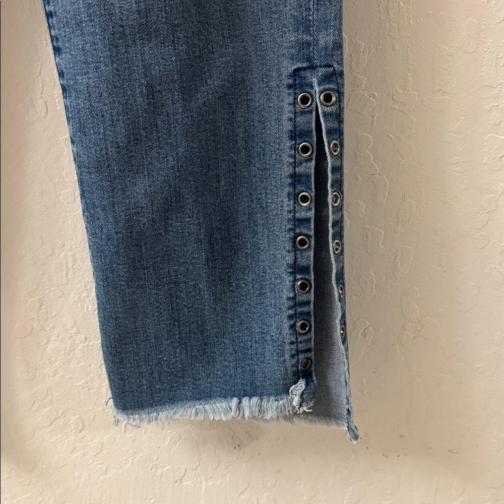 Parker Smith Lace Up Ankle Straight Leg Stretch Jeans Size 27 - Picture 3 of 6
